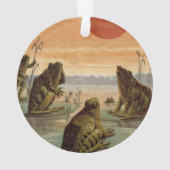 Frogs Lily Pads Moon Illustration Ornament (achterkant)