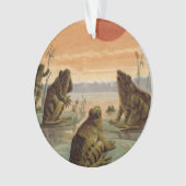 Frogs Lily Pads Moon Illustration Ornament (voorkant)