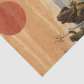 Frogs Lily Pads Moon Illustration Tissuepapier (Detail)