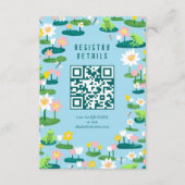 Frogs & Lily Pads Schattige CUSTOM QR CODE BABY SH Informatiekaartje (Voorkant)