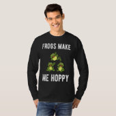 FROGS MAKE ME HOPPY FUNNY FROG LOVERS T-SHIRT (Voorkant volledig)