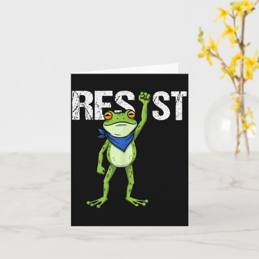 Frogs Resist - Rtland Frog Protest Funny  Kaart (Gele Bloem)