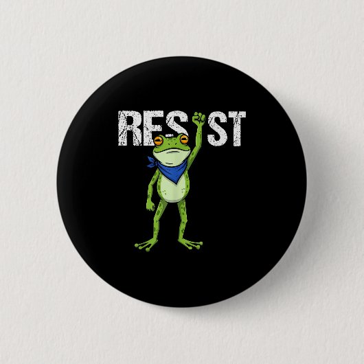 Frogs Resist - Rtland Frog Protest Funny  Ronde Button 5,7 Cm (Voorkant)
