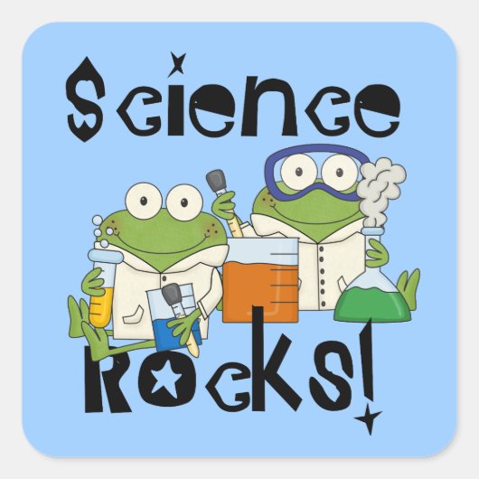 Frogs Science Rocks Vierkante Sticker (Voorkant)