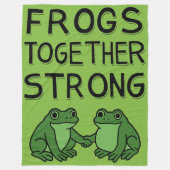 Frogs Together Strong Portland Frog Protest Fleece Deken (Voorkant)