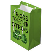Frogs Together Strong Portland Frog Protest Medium Cadeauzakje (Voorkant Gekanteld)
