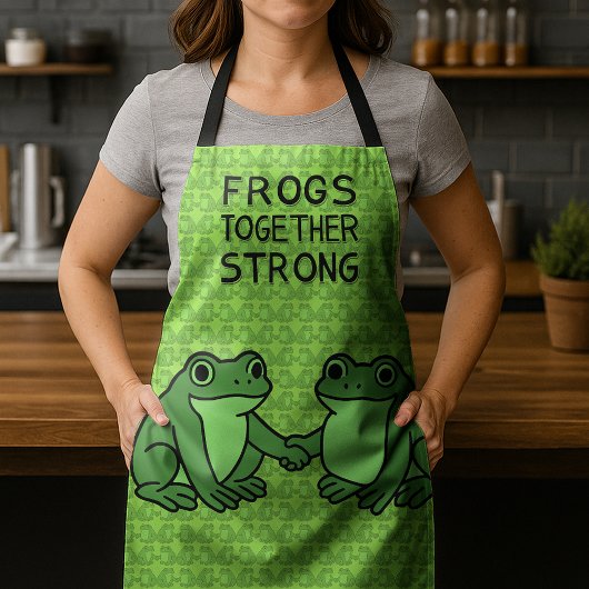 Frogs Together Strong Portland Frog Protest Schort