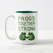 Frogs Together Strong Portland Frog Protest Tweekleurige Koffiemok (Links)