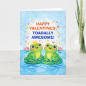 Frogs With a Tiny Crown Valentine Feestdagen Kaart (Voorkant)