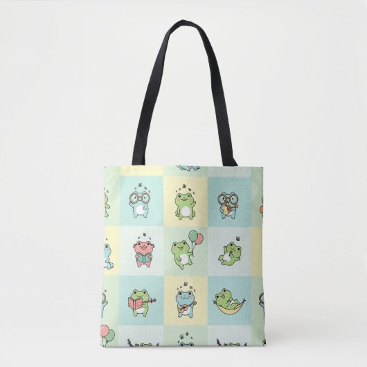Frogs with Tiny Hobbies Tote Bag (Voorkant)