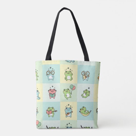 Frogs with Tiny Hobbies Tote Bag (Achterkant)