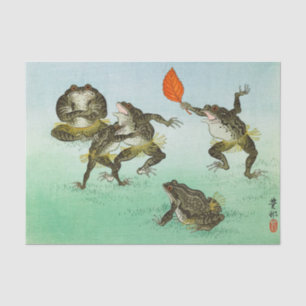 Frogs Wrestling by Ohara Koson Tissuepapier