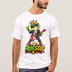 Frogstar – Grappige Koninklijke Kikker Rockster T-shirt