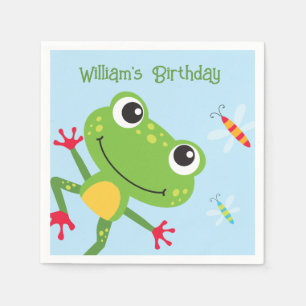 Frogtastic Leaping Frogs Kids Verjaardag Servet