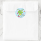 Frogtastic Leaping Frogs Kids Verjaardags Servette Ronde Sticker (Tas)