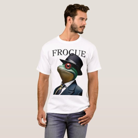 "FROGUE: Modieuze kikker fabelachtig!" T-shirt (Voorkant volledig)