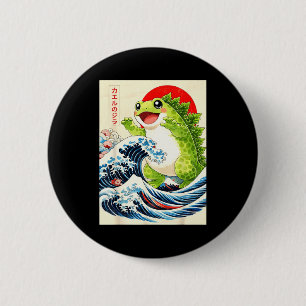 Frogzilla Kikker Japanse Kunst Grappige Anime Voor Ronde Button 5,7 Cm