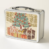 Frohe Kerstdag Boom Cadeaus Retro Stijl (Achterkant)