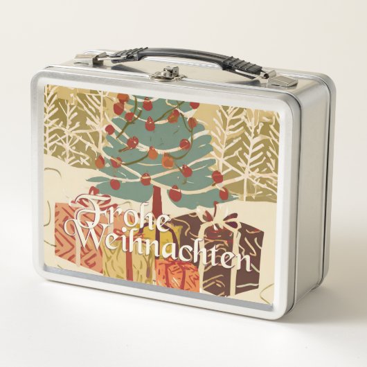 Frohe Kerstdag Boom Cadeaus Retro Stijl (Voorkant)