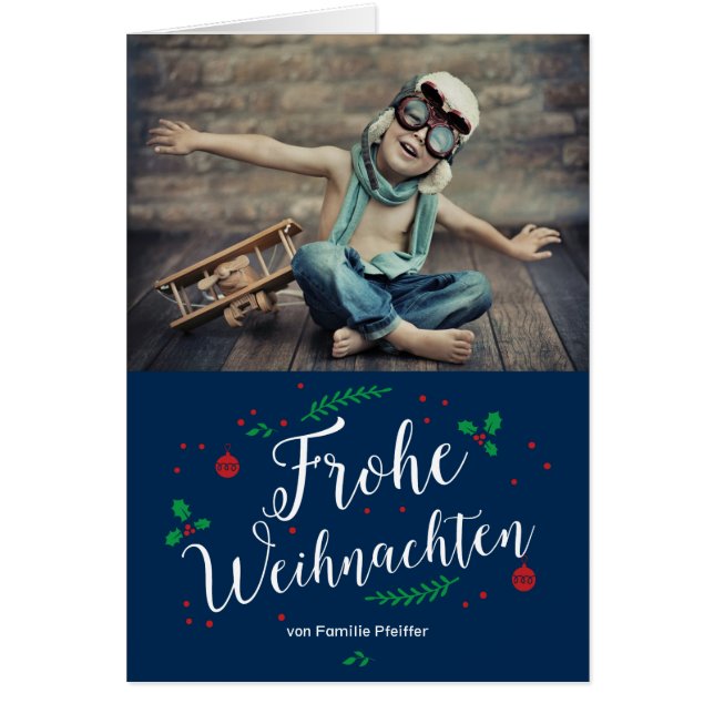 Frohe Mistel Urlaub Foto-Gruß (Voorkant)