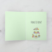 Frohe Oost Duitse Pasen waterverf Cupcakes Feestdagen Kaart (Binnen)