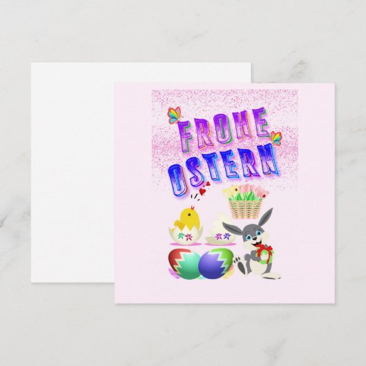 Frohe Ostern Aankondiging (Voorkant / Achterkant)