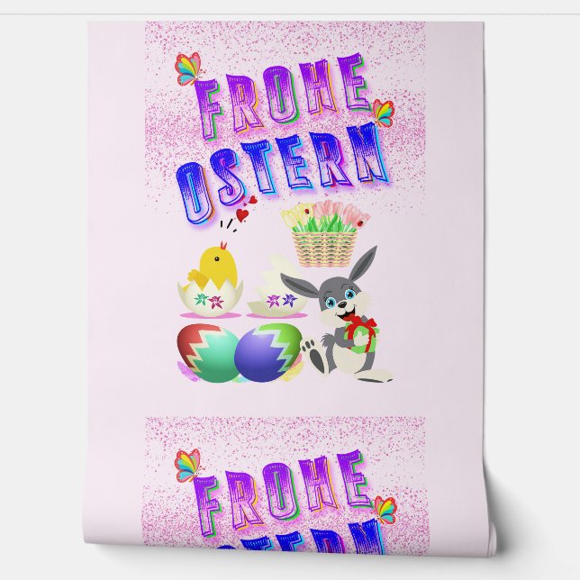 Frohe Ostern Behang (Afrollen)