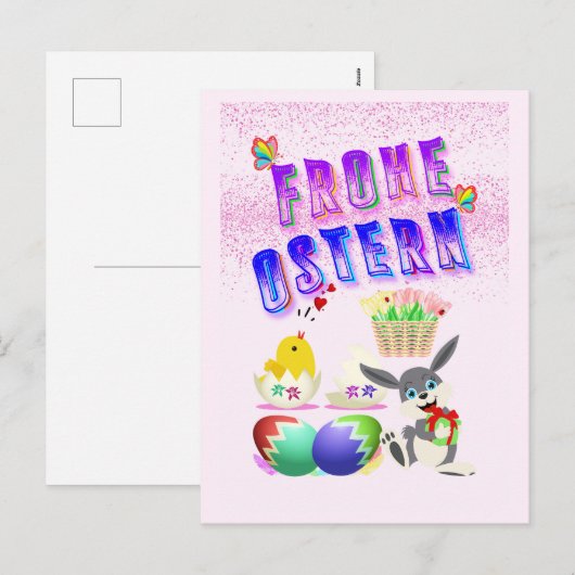 Frohe Ostern Feestdagenkaart (Voorkant / Achterkant)