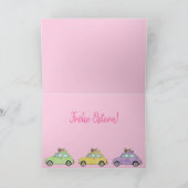 Frohe Ostern German Easter Retro Fiat 500 Feestdagen Kaart (Binnen)