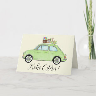 Frohe Ostern German Easter Retro Fiat 500 Holiday Feestdagen Kaart