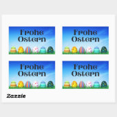 Frohe Ostern, German Happy Easter Rechthoekige Sticker (Vel)