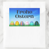 Frohe Ostern, German Happy Easter Rechthoekige Sticker (Tas)