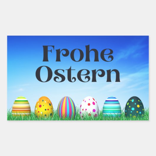 Frohe Ostern, German Happy Easter Rechthoekige Sticker (Voorkant)