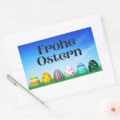 Frohe Ostern, German Happy Easter Rechthoekige Sticker (Envelop)