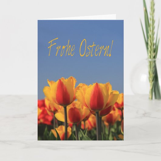 Frohe Ostern German Happy Pasen Feestdagen Kaart (Voorkant)