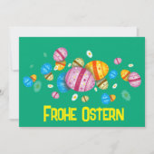 Frohe Ostern mit bunten Eiern Feestdagenkaart (Voorkant)