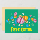 Frohe Ostern mit bunten Eiern Feestdagenkaart (Voorkant / Achterkant)