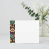 Frohe Ostern - Osterhase in Blumen 2 Briefkaart (Staand voorkant)