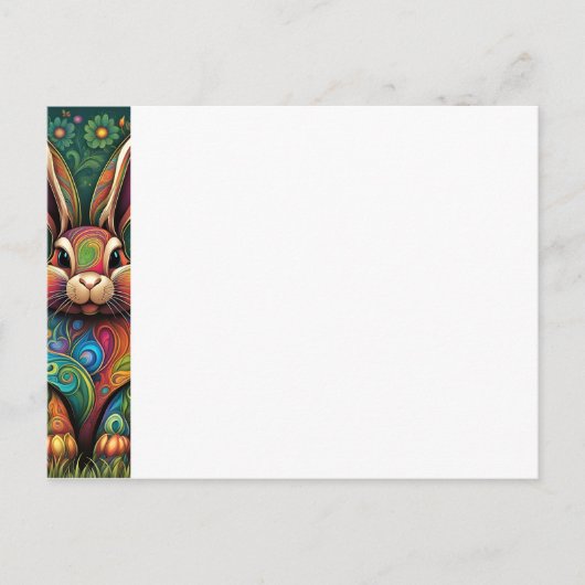 Frohe Ostern - Osterhase in Blumen 2 Briefkaart (Voorkant)