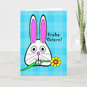 Frohe Ostern, Pasen in Duits, Leuk Konijntje Feestdagen Kaart