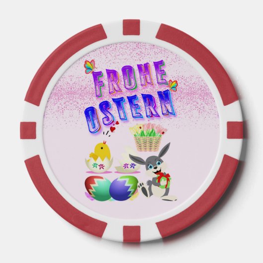 Frohe Ostern Poker Chips (Voorkant)