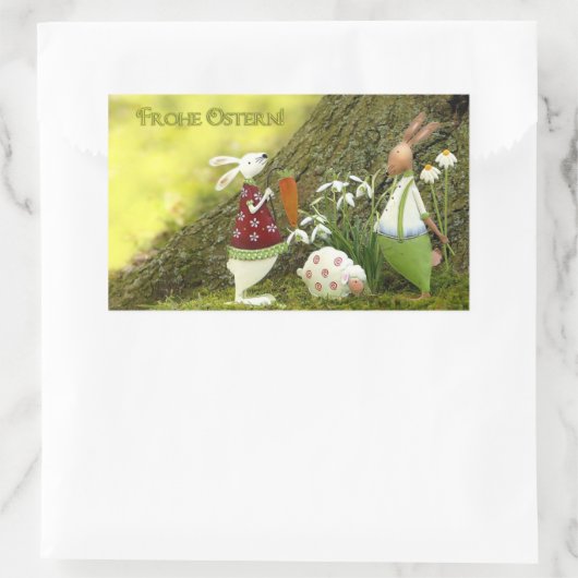 Frohe Ostern Rechthoekige Sticker (Tas)