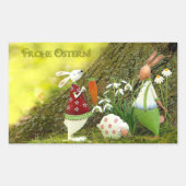 Frohe Ostern Rechthoekige Sticker (Voorkant)