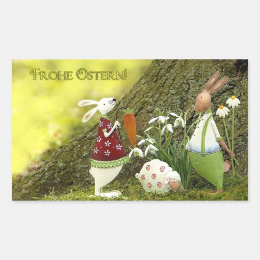 Frohe Ostern Rechthoekige Sticker (Voorkant)
