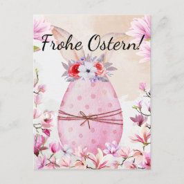 Frohe Ostern rosa Osterei  Briefkaart