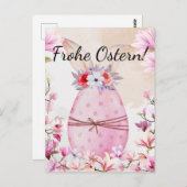 Frohe Ostern rosa Osterei Briefkaart (Voorkant / Achterkant)