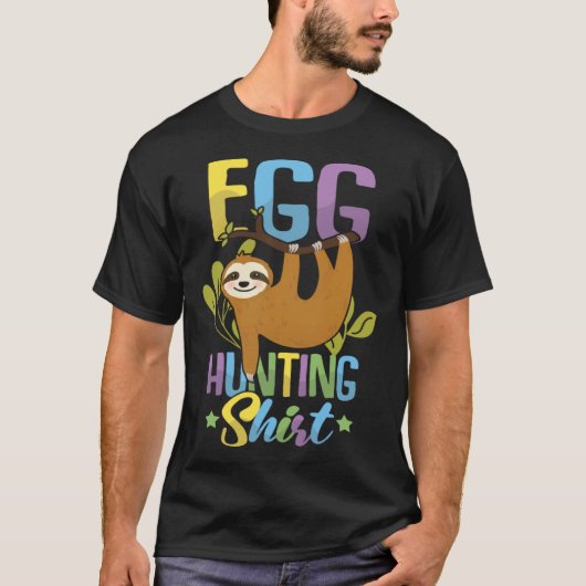 Frohe Ostern T-Shirt Tired Sloth Funny Easter (Voorkant)