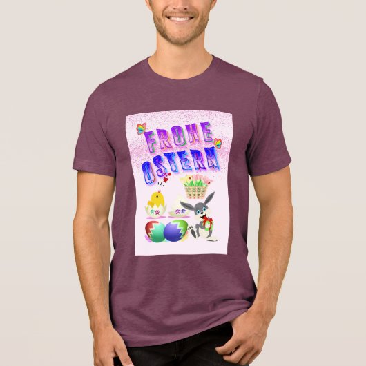 Frohe Ostern Tri-Blend Shirt (Voorkant)