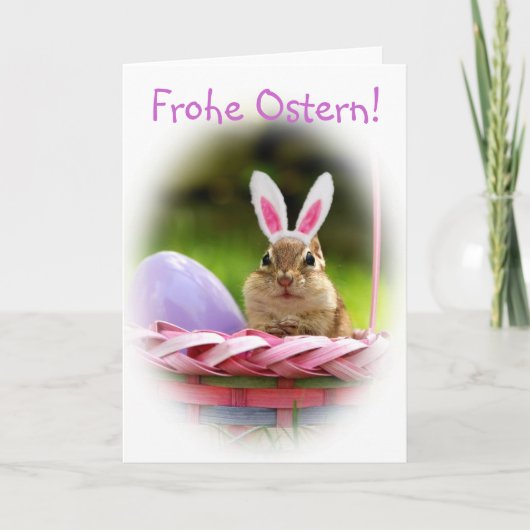 Frohe Ostern Weinig Aardeekhoorn Feestdagen Kaart (Voorkant)
