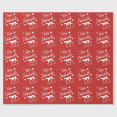 Frohe Weihnacht Wrapping Paper Vizsla Personalize Cadeaupapier (Vlak)
